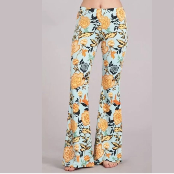 ❤️ Floral Flared Bell Boho Stretch Casual Pants - Picture 2 of 5